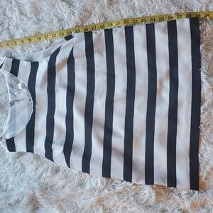 WILL DONATE Black and white stripe chiffon blouse from Forever21